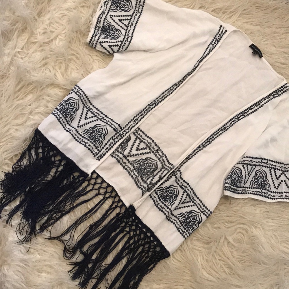 Navy blue and white kimono